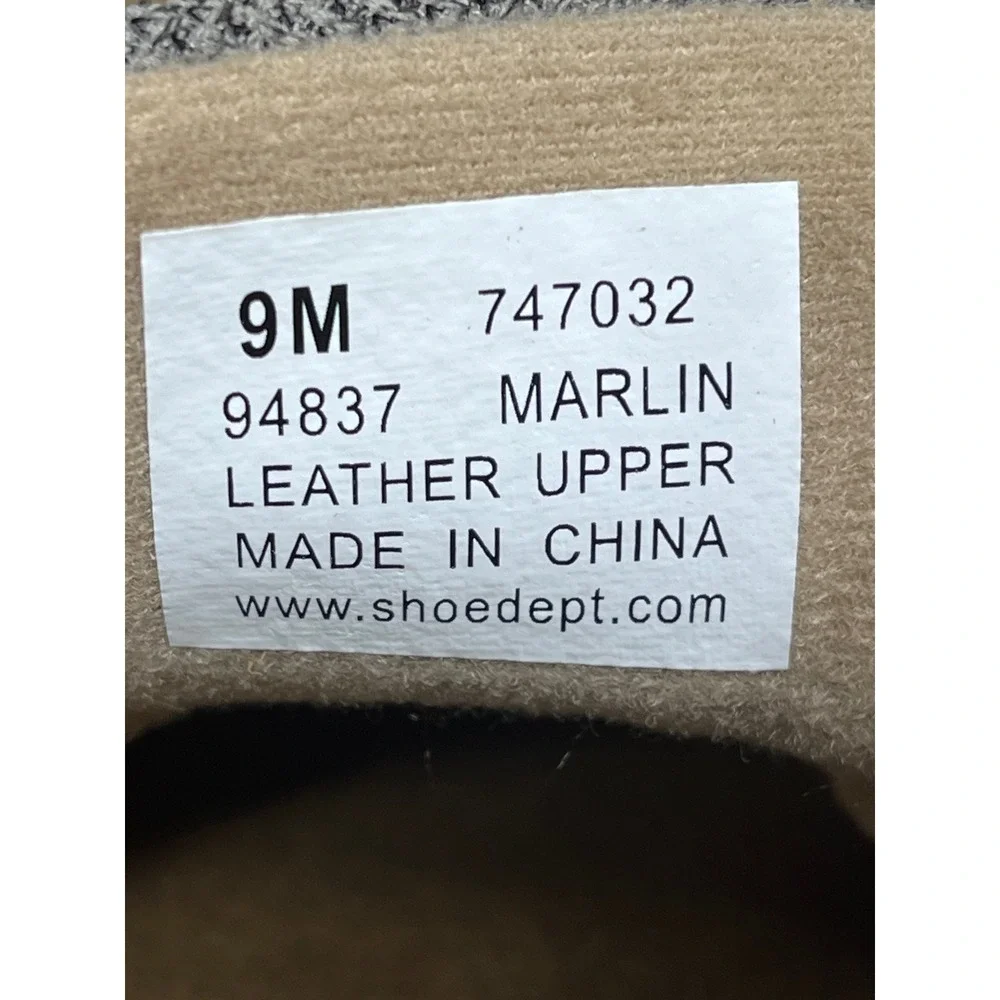 Maui Island Marlin Mens Tan Leather Mesh Boat Shoes Loafers Size 9M 747032